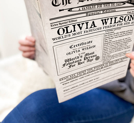 Personalised 'The Birthday Bugle' Newspaper For Her