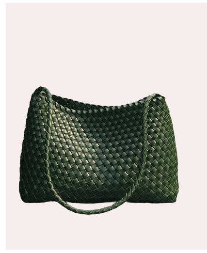 Hand Weaving Vegan Leather Shoulder Bag