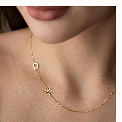 Personalised Initial And Birth Flower Necklace