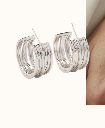 Nami 925 Sterling Silver Plated Twist Hoop Earrings