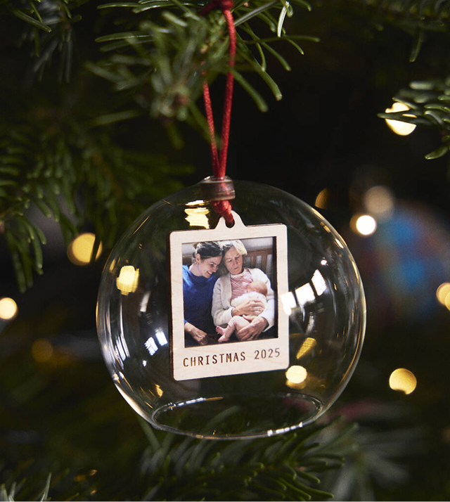 Personalised Photo Glass Bauble
