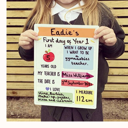 First Day At School Memory Whiteboard