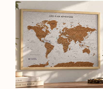 World Map With Pins Gifts For Travellers
