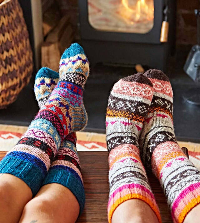 Fair Trade Hand Knitted Fair Isle Woollen Socks
