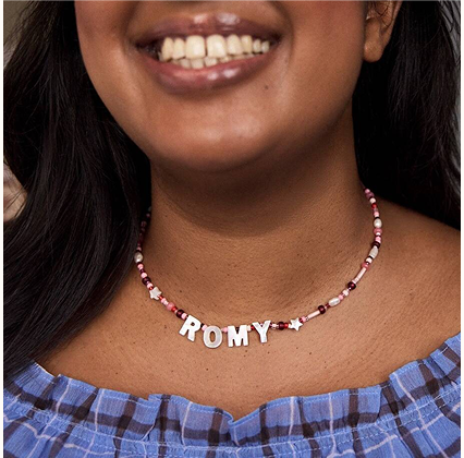 Personalised Beaded Necklace With Shell Stars