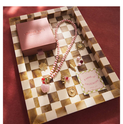 Week Of Necklaces Mix And Match Charm Gingham Necklace