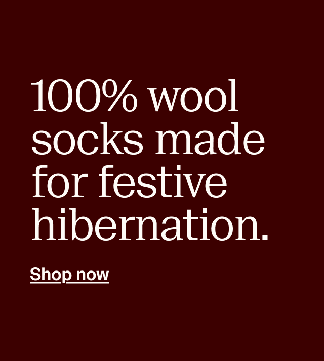100% wool socks made for festive hibernation. Shop now