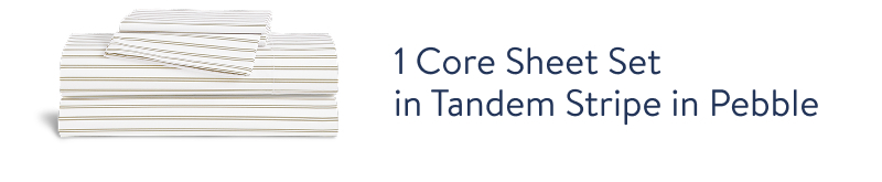 1 Core Sheet Set in Tandem Stripe in Pebble